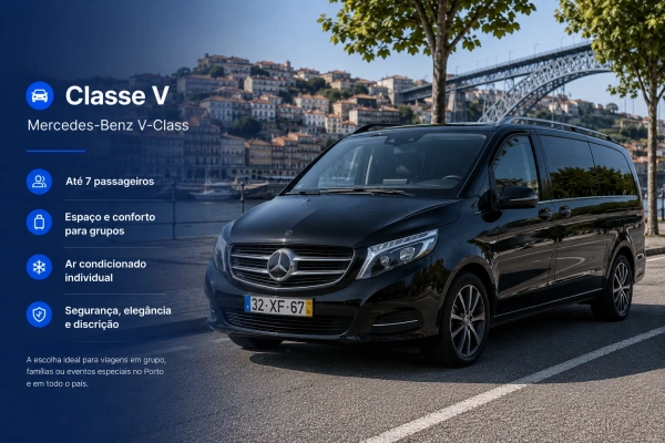 Transfer Premium em Mercedes Classe V (até 7 passageiros)